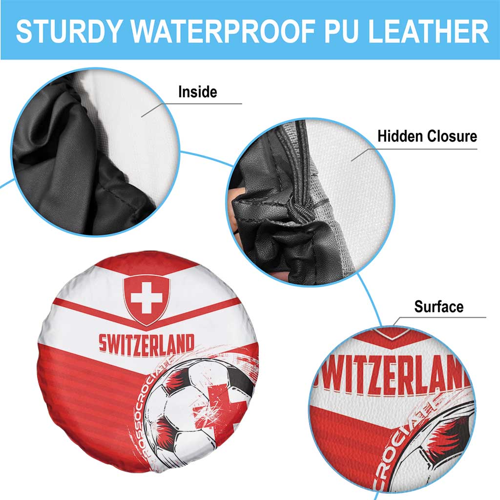 Switzerland 2024 Football Spare Tire Cover Rossocrociati Go Champions - Wonder Print Shop