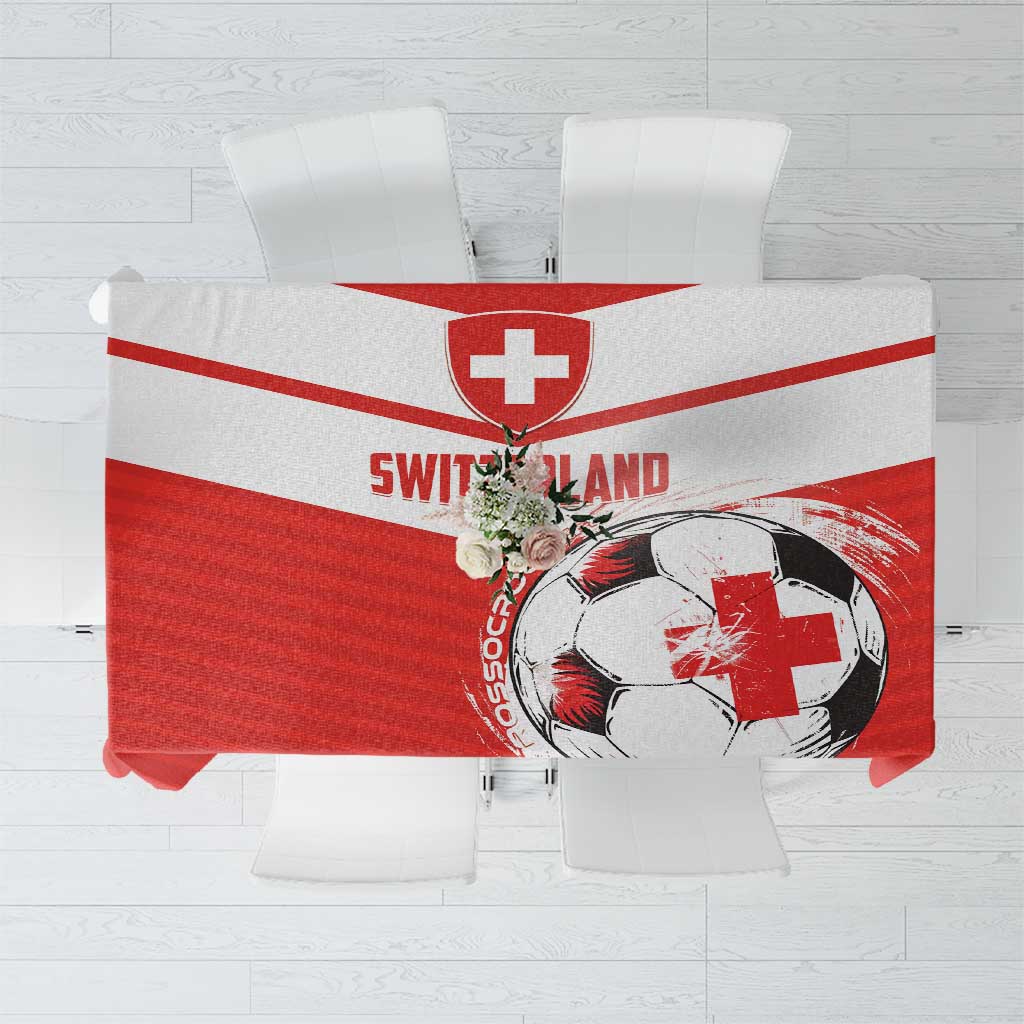 Switzerland 2024 Football Tablecloth Rossocrociati Go Champions - Wonder Print Shop