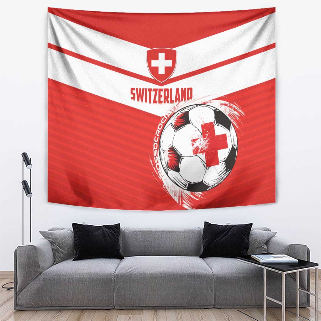 Switzerland 2024 Football Tapestry Rossocrociati Go Champions - Wonder Print Shop