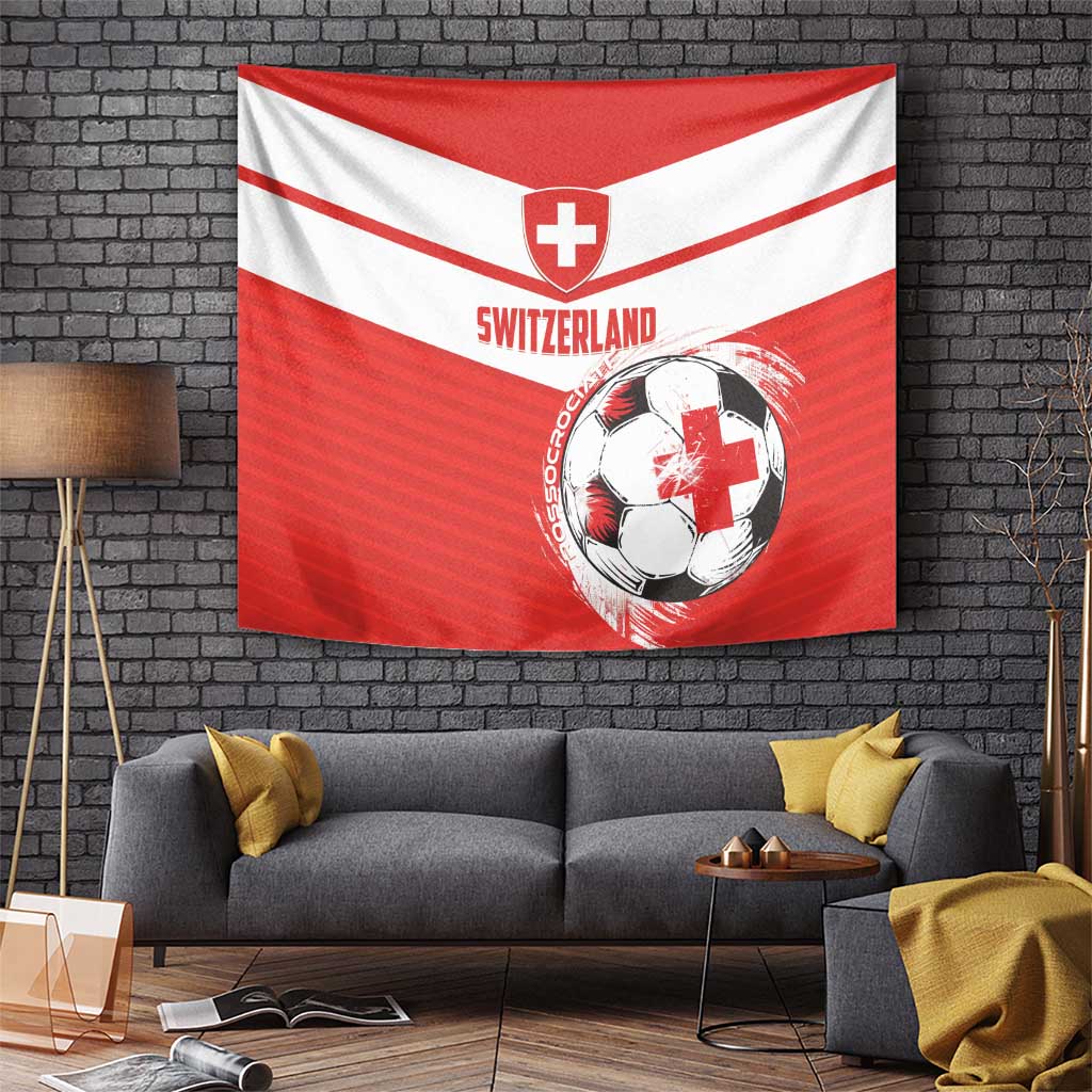 Switzerland 2024 Football Tapestry Rossocrociati Go Champions - Wonder Print Shop