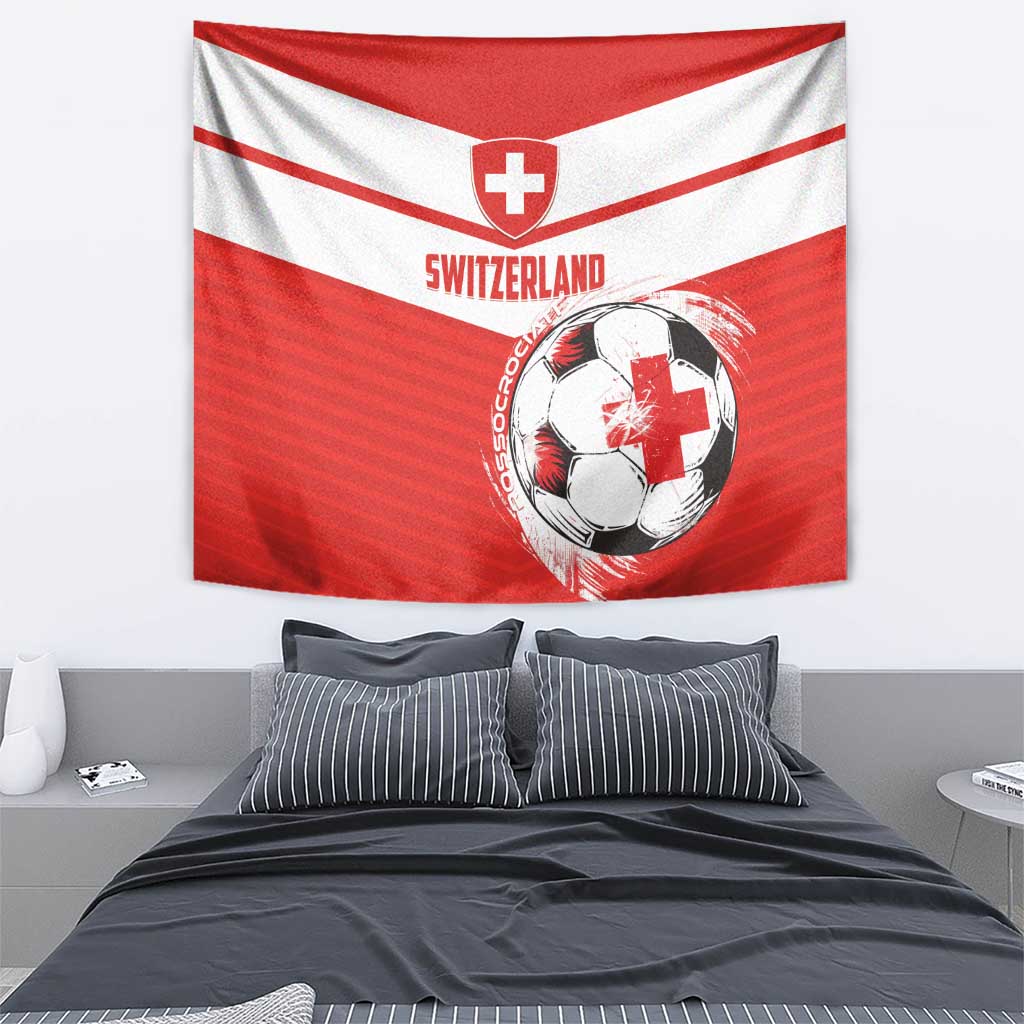 Switzerland 2024 Football Tapestry Rossocrociati Go Champions - Wonder Print Shop