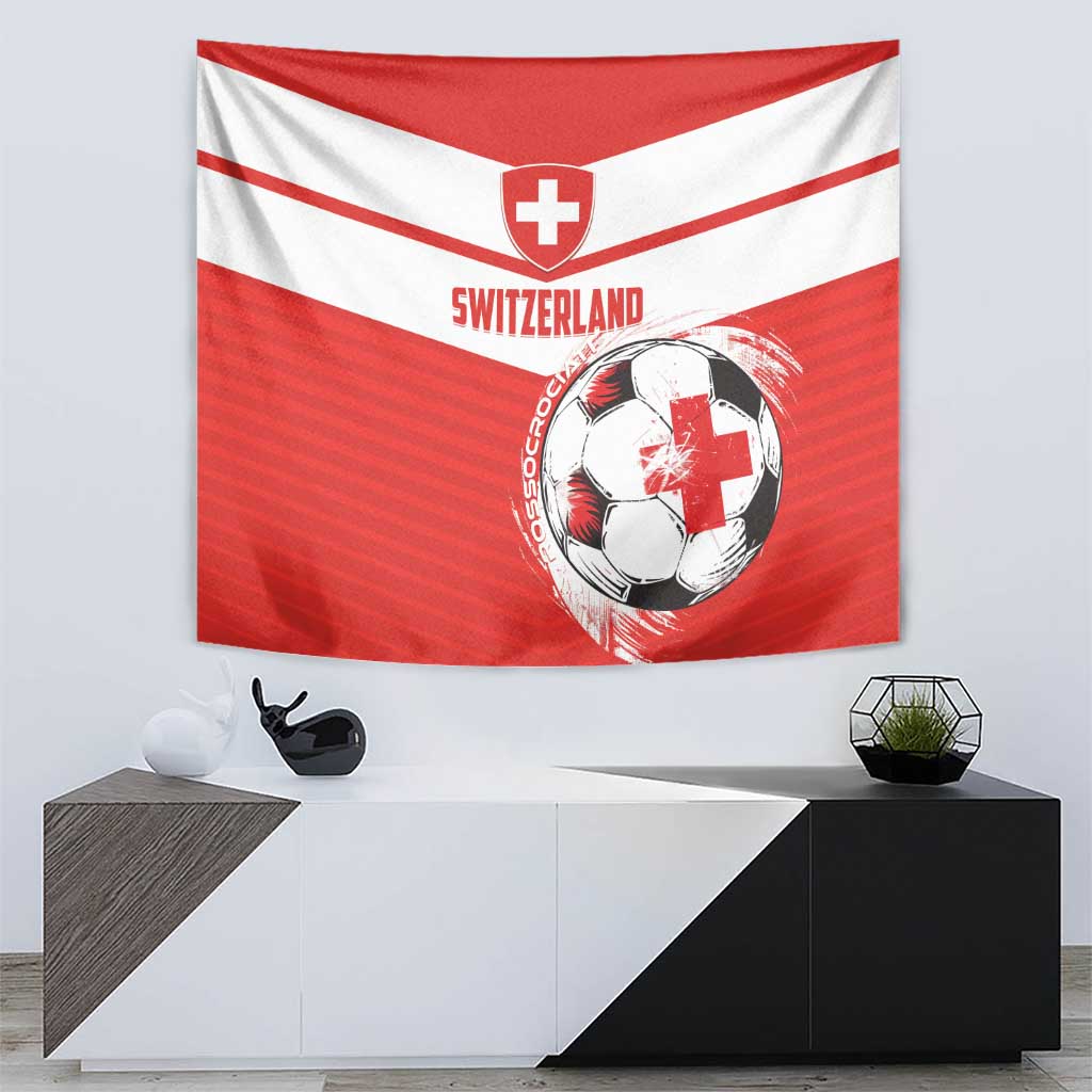 Switzerland 2024 Football Tapestry Rossocrociati Go Champions - Wonder Print Shop