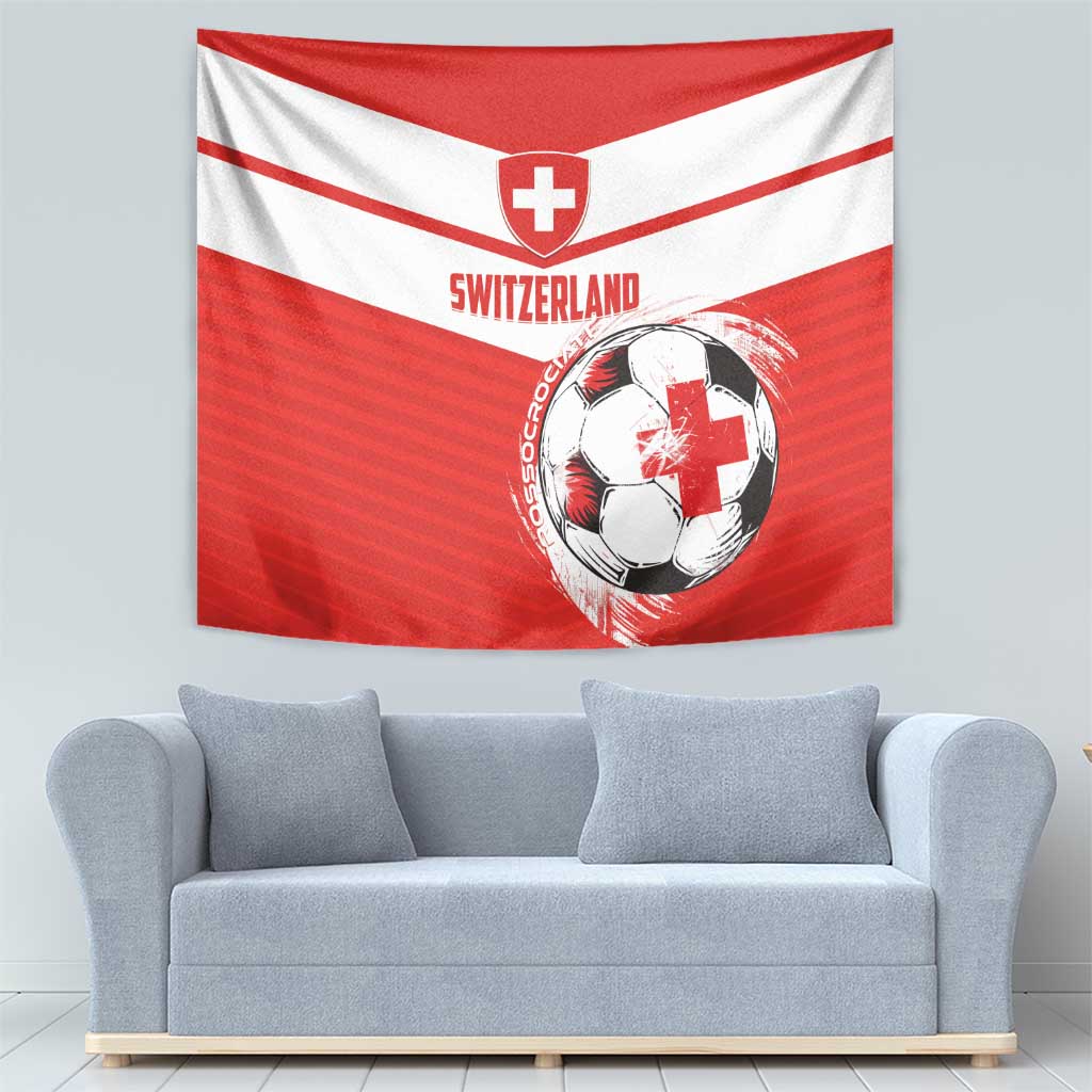 Switzerland 2024 Football Tapestry Rossocrociati Go Champions - Wonder Print Shop