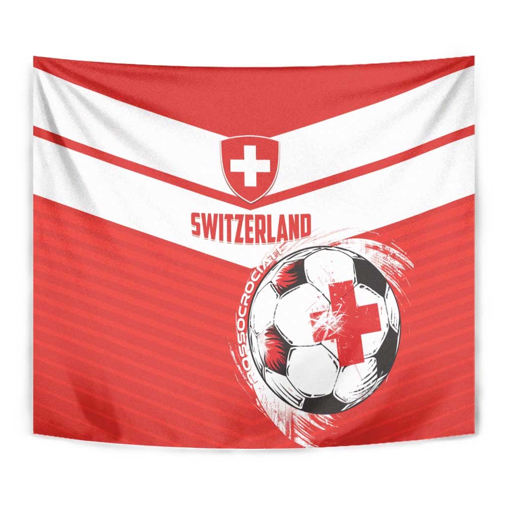 Switzerland 2024 Football Tapestry Rossocrociati Go Champions - Wonder Print Shop