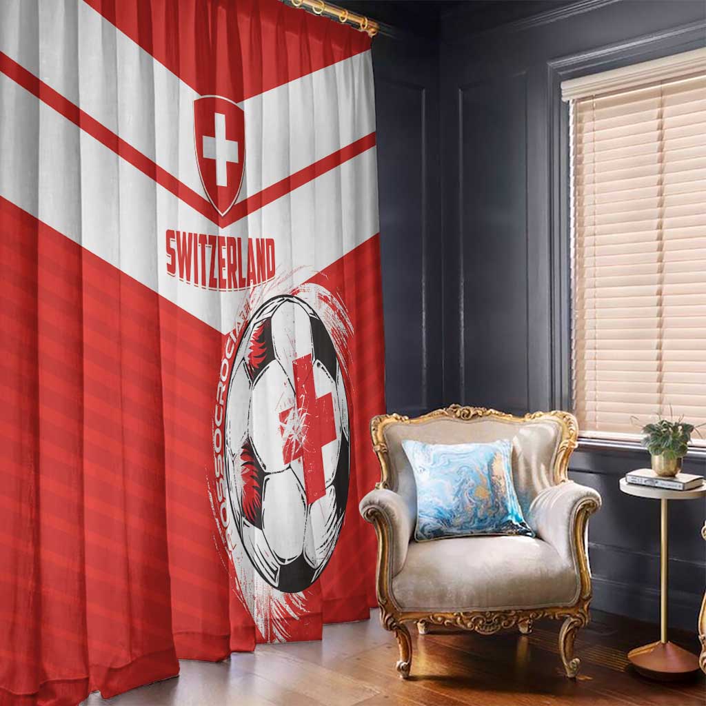 Switzerland 2024 Football Window Curtain Rossocrociati Go Champions - Wonder Print Shop