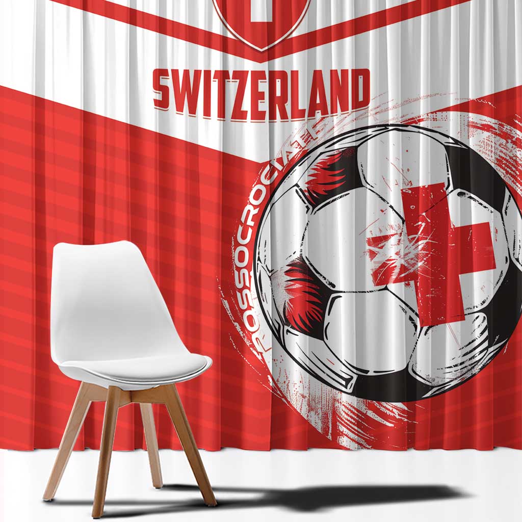 Switzerland 2024 Football Window Curtain Rossocrociati Go Champions - Wonder Print Shop