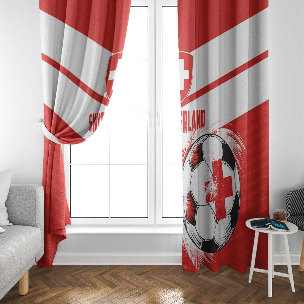 Switzerland 2024 Football Window Curtain Rossocrociati Go Champions - Wonder Print Shop