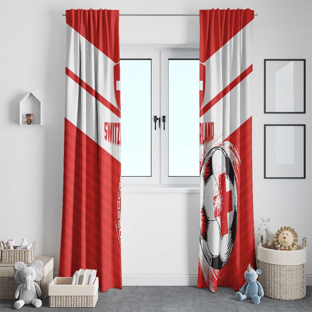 Switzerland 2024 Football Window Curtain Rossocrociati Go Champions - Wonder Print Shop