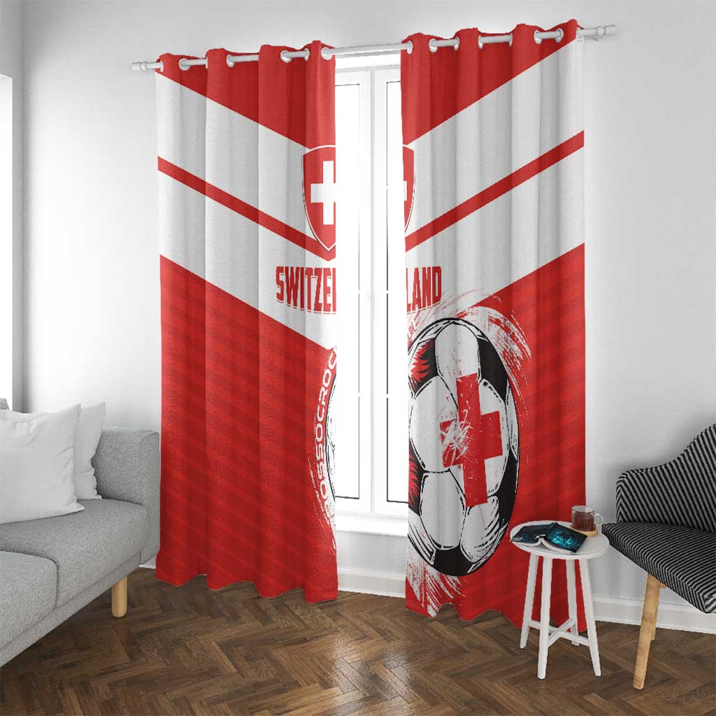 Switzerland 2024 Football Window Curtain Rossocrociati Go Champions - Wonder Print Shop