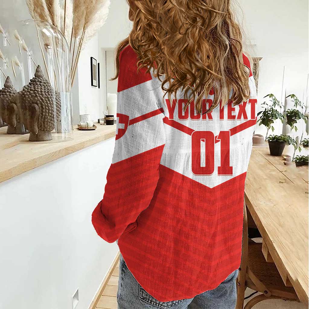 Custom Switzerland 2024 Football Women Casual Shirt Rossocrociati Go Champions - Wonder Print Shop