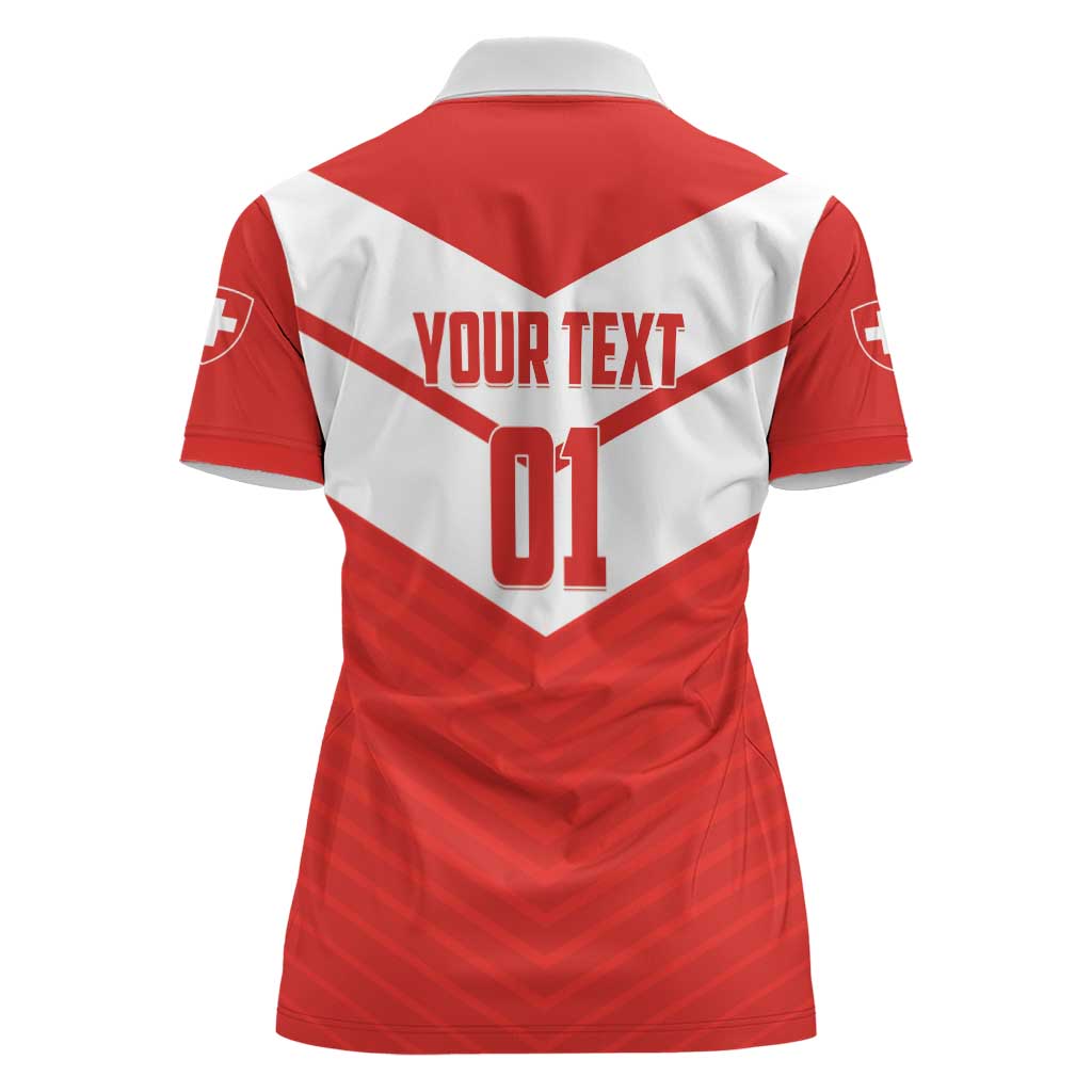 Custom Switzerland 2024 Football Women Polo Shirt Rossocrociati Go Champions - Wonder Print Shop