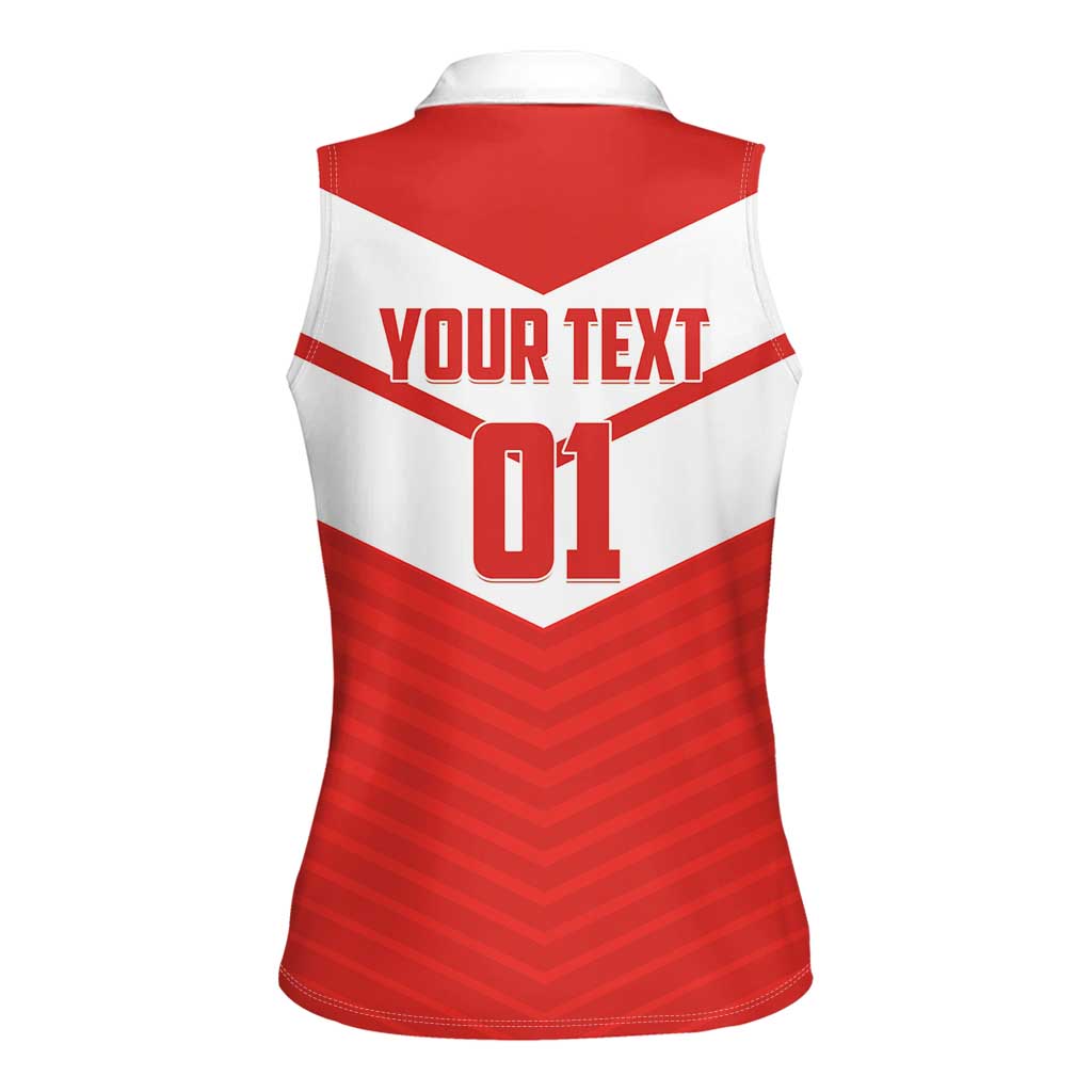 Custom Switzerland 2024 Football Women Sleeveless Polo Shirt Rossocrociati Go Champions - Wonder Print Shop