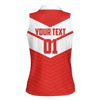 Custom Switzerland 2024 Football Women Sleeveless Polo Shirt Rossocrociati Go Champions - Wonder Print Shop