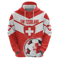 Custom Switzerland 2024 Football Zip Hoodie Rossocrociati Go Champions - Wonder Print Shop