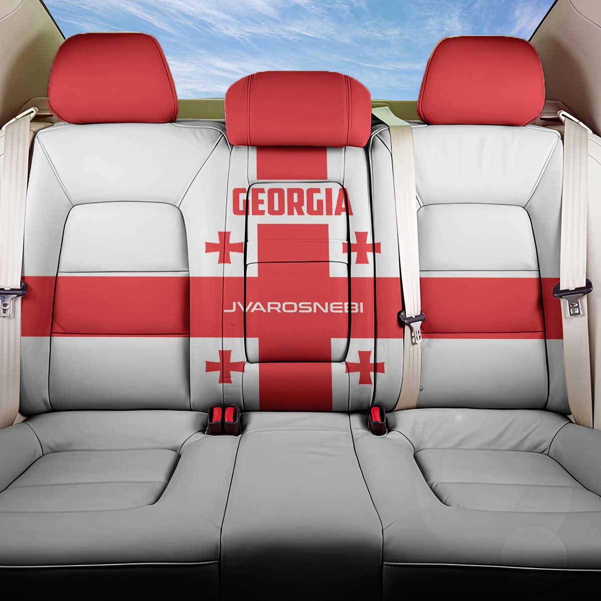 Georgia 2024 Football Back Car Seat Cover Come On Sakartvelo - Wonder Print Shop
