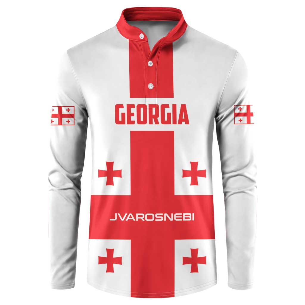 Custom Georgia 2024 Football Button Sweatshirt Come On Sakartvelo - Wonder Print Shop