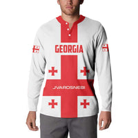 Custom Georgia 2024 Football Button Sweatshirt Come On Sakartvelo - Wonder Print Shop