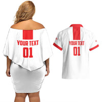 Custom Georgia 2024 Football Couples Matching Off Shoulder Short Dress and Hawaiian Shirt Come On Sakartvelo - Wonder Print Shop