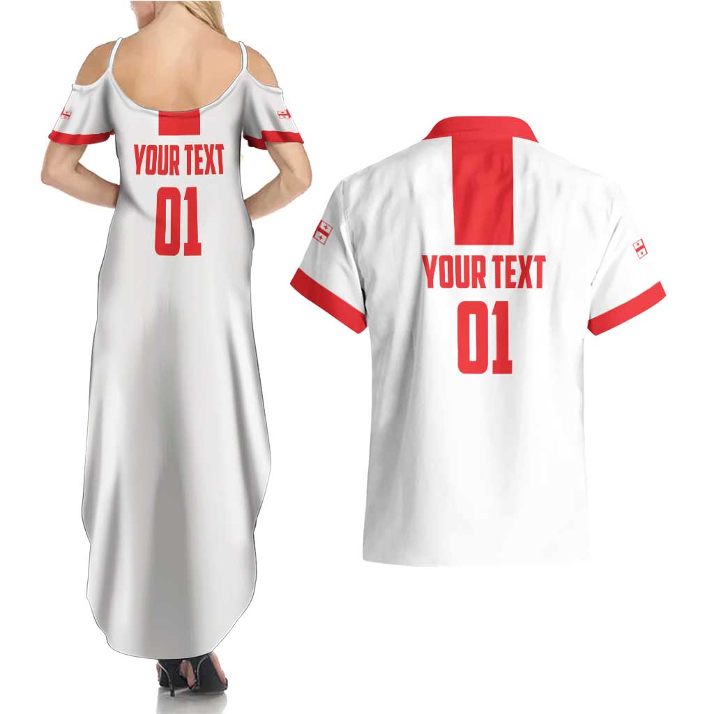 Custom Georgia 2024 Football Couples Matching Summer Maxi Dress and Hawaiian Shirt Come On Sakartvelo - Wonder Print Shop