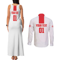 Custom Georgia 2024 Football Couples Matching Tank Maxi Dress and Long Sleeve Button Shirt Come On Sakartvelo - Wonder Print Shop