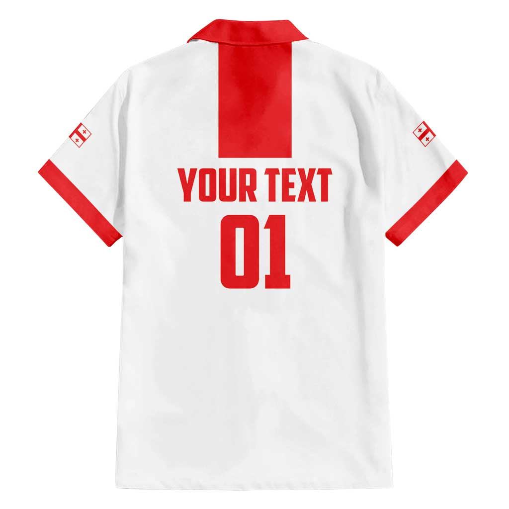 Custom Georgia 2024 Football Family Matching Long Sleeve Bodycon Dress and Hawaiian Shirt Come On Sakartvelo - Wonder Print Shop