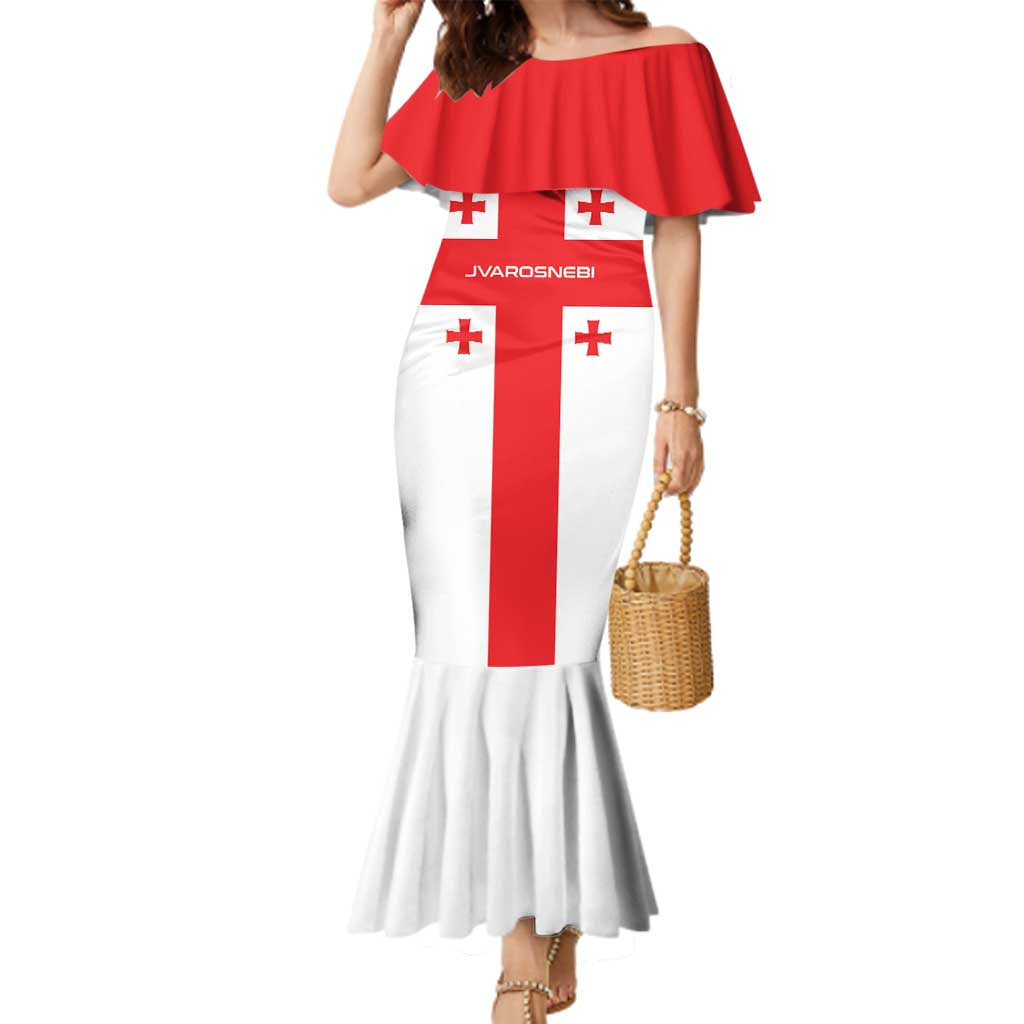 Custom Georgia 2024 Football Family Matching Mermaid Dress and Hawaiian Shirt Come On Sakartvelo - Wonder Print Shop