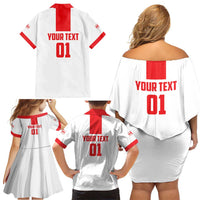 Custom Georgia 2024 Football Family Matching Off Shoulder Short Dress and Hawaiian Shirt Come On Sakartvelo - Wonder Print Shop