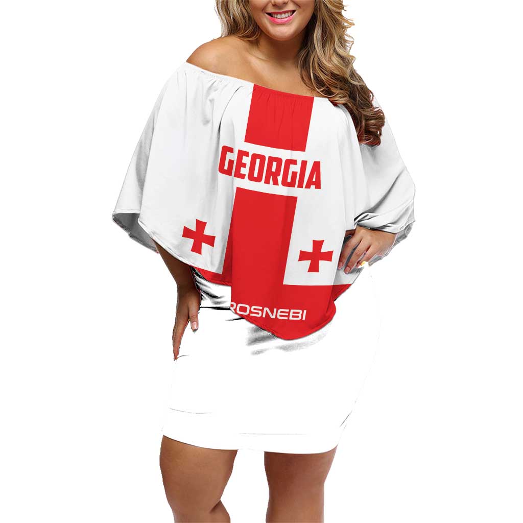 Custom Georgia 2024 Football Family Matching Off Shoulder Short Dress and Hawaiian Shirt Come On Sakartvelo - Wonder Print Shop