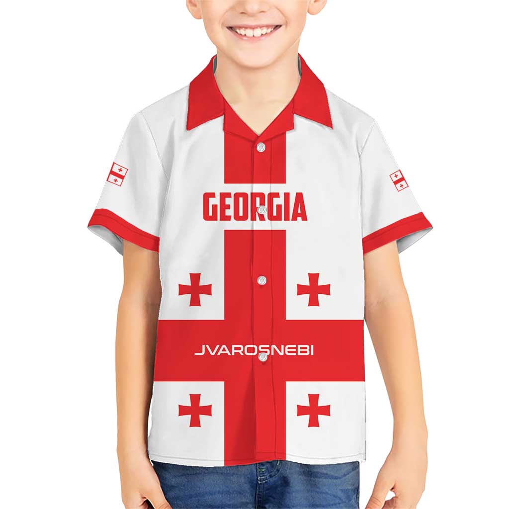 Custom Georgia 2024 Football Family Matching Short Sleeve Bodycon Dress and Hawaiian Shirt Come On Sakartvelo - Wonder Print Shop