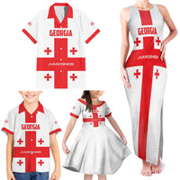 Custom Georgia 2024 Football Family Matching Tank Maxi Dress and Hawaiian Shirt Come On Sakartvelo - Wonder Print Shop