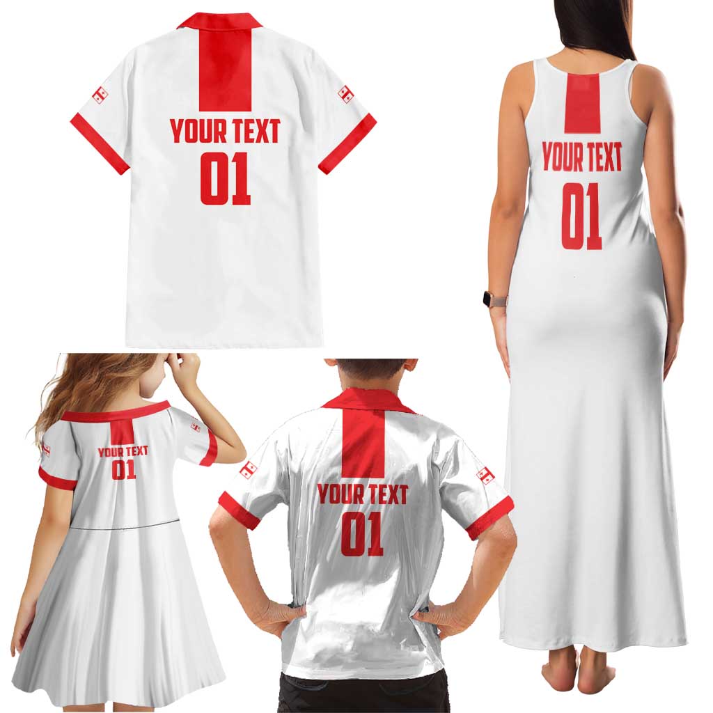 Custom Georgia 2024 Football Family Matching Tank Maxi Dress and Hawaiian Shirt Come On Sakartvelo - Wonder Print Shop
