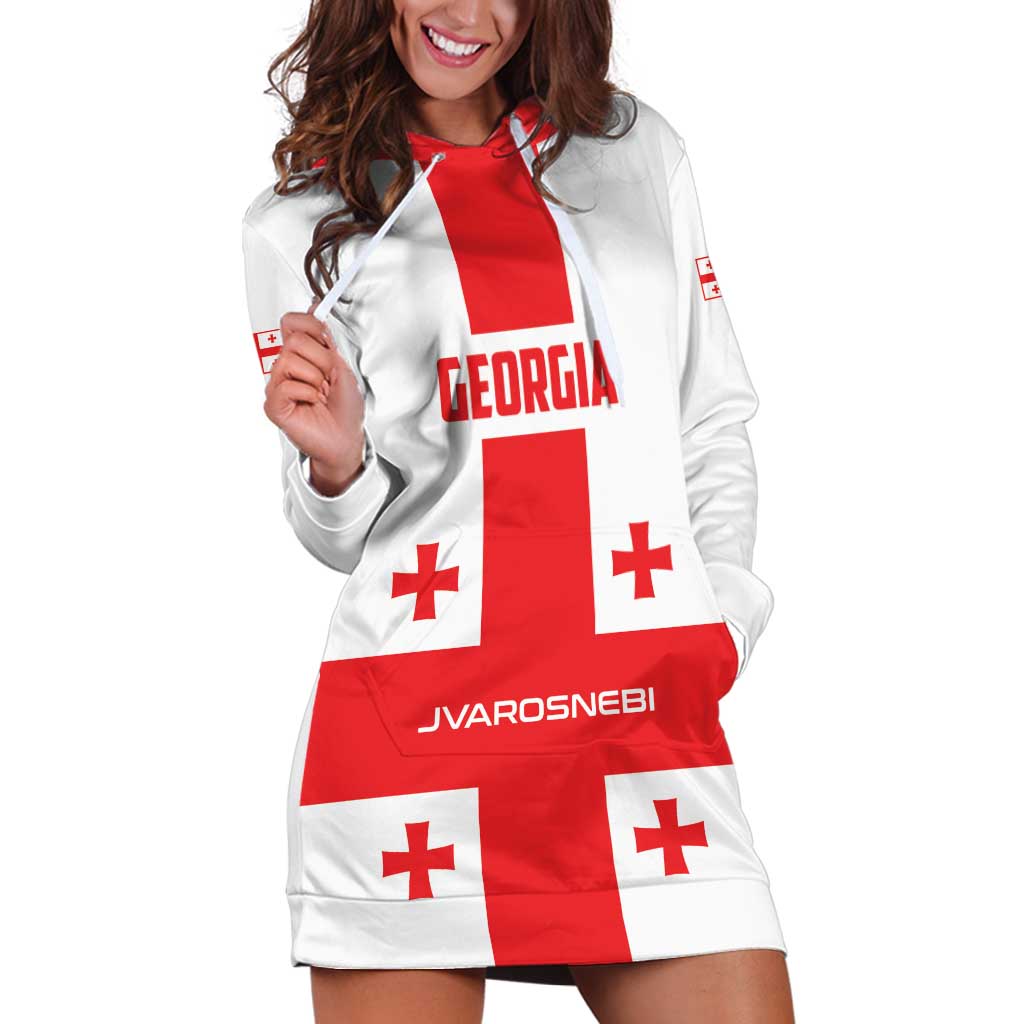 Custom Georgia 2024 Football Hoodie Dress Come On Sakartvelo - Wonder Print Shop