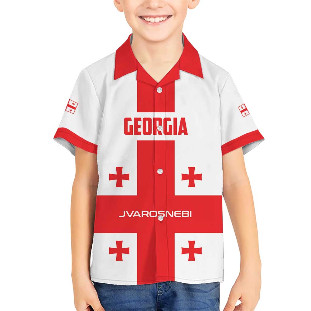 Custom Georgia 2024 Football Kid Hawaiian Shirt Come On Sakartvelo - Wonder Print Shop