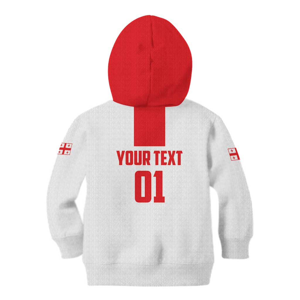 Custom Georgia 2024 Football Kid Hoodie Come On Sakartvelo - Wonder Print Shop