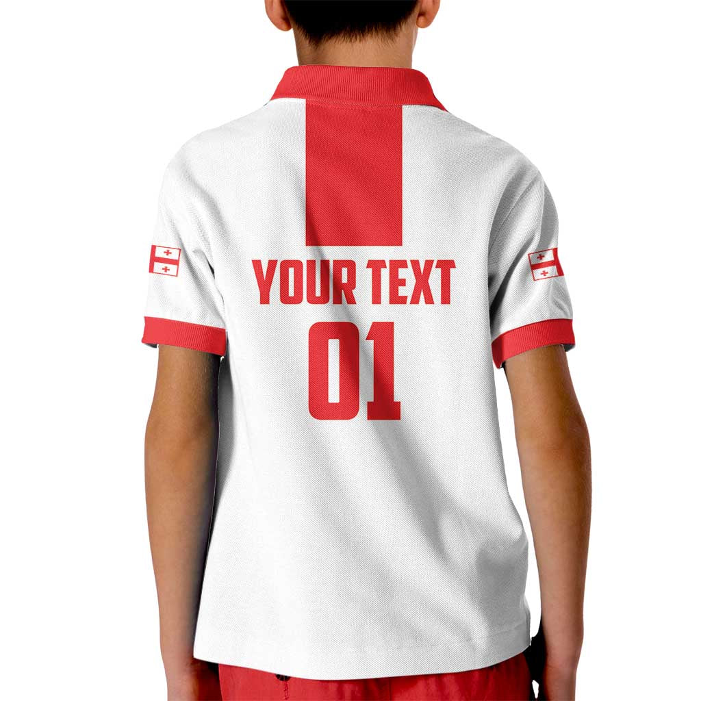 Custom Georgia 2024 Football Kid Polo Shirt Come On Sakartvelo - Wonder Print Shop