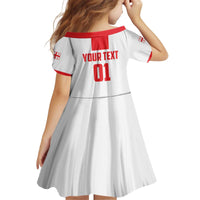 Custom Georgia 2024 Football Kid Short Sleeve Dress Come On Sakartvelo - Wonder Print Shop