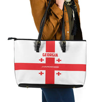 Georgia 2024 Football Leather Tote Bag Come On Sakartvelo - Wonder Print Shop