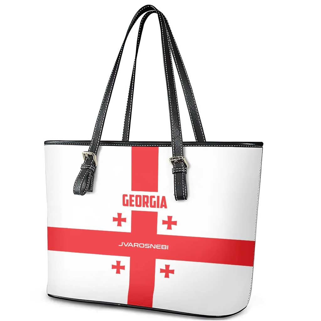 Georgia 2024 Football Leather Tote Bag Come On Sakartvelo - Wonder Print Shop