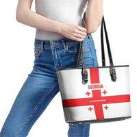 Georgia 2024 Football Leather Tote Bag Come On Sakartvelo - Wonder Print Shop