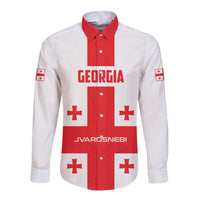 Custom Georgia 2024 Football Long Sleeve Button Shirt Come On Sakartvelo - Wonder Print Shop