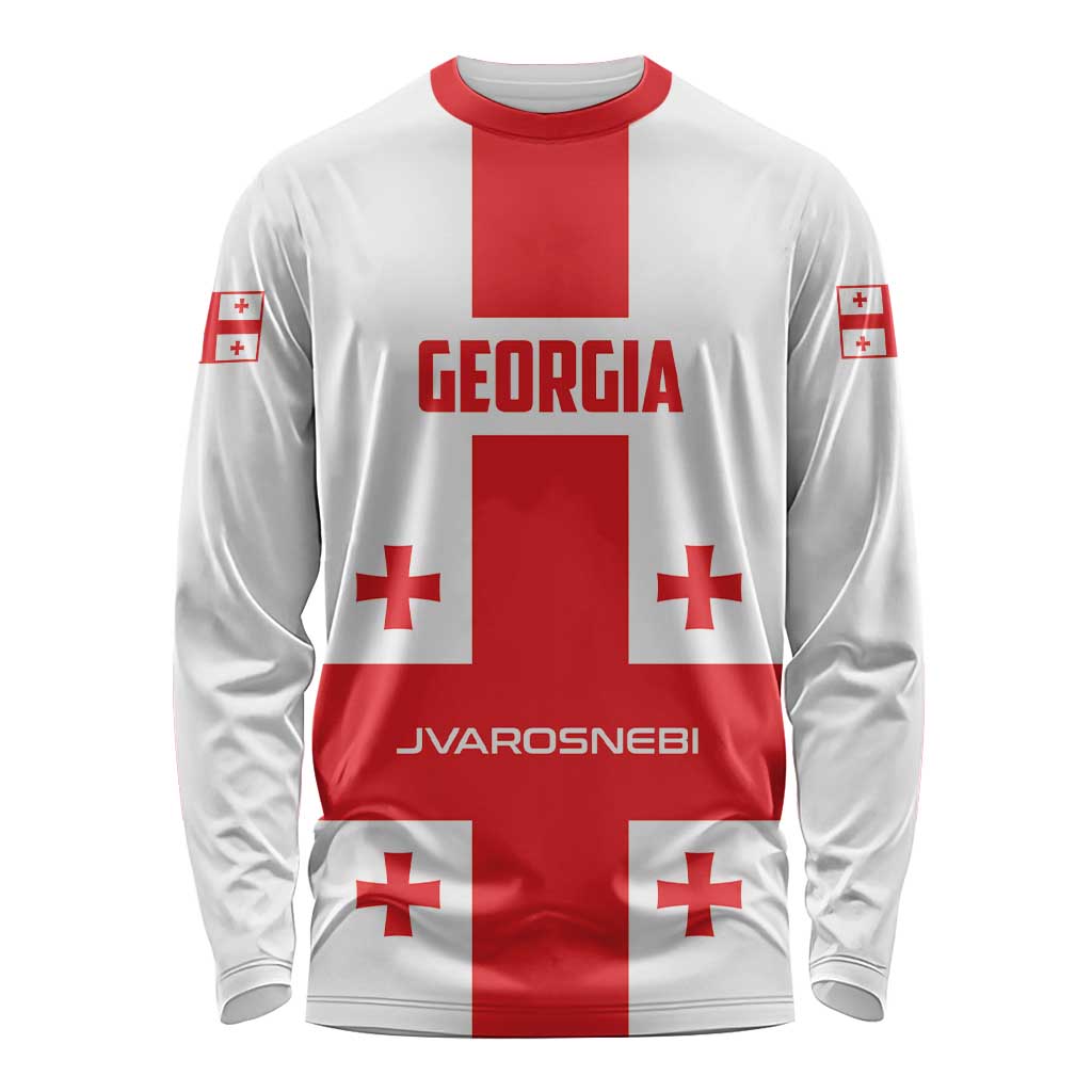 Custom Georgia 2024 Football Long Sleeve Shirt Come On Sakartvelo - Wonder Print Shop