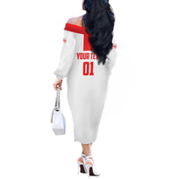 Custom Georgia 2024 Football Off The Shoulder Long Sleeve Dress Come On Sakartvelo - Wonder Print Shop