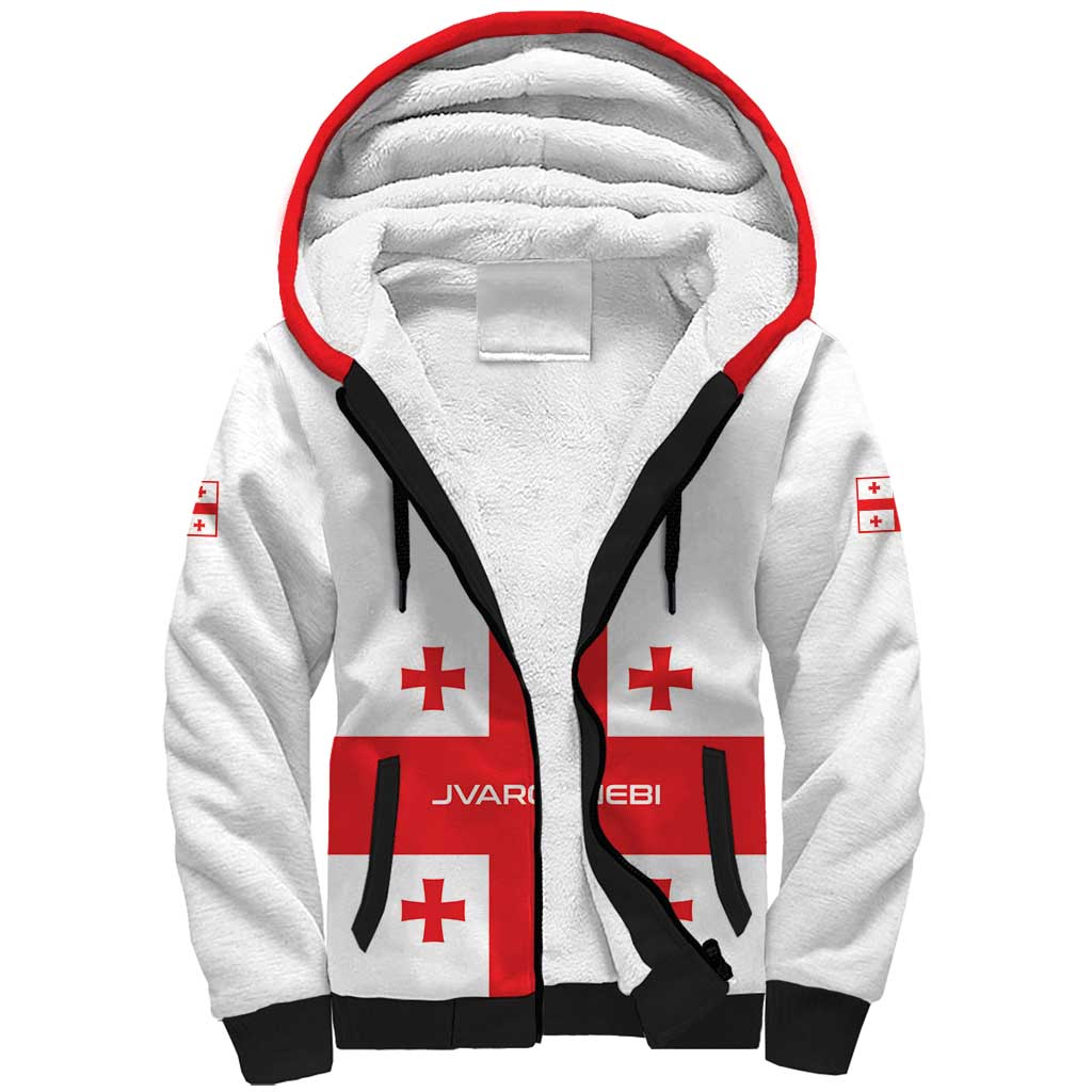 Custom Georgia 2024 Football Sherpa Hoodie Come On Sakartvelo - Wonder Print Shop