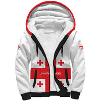 Custom Georgia 2024 Football Sherpa Hoodie Come On Sakartvelo - Wonder Print Shop