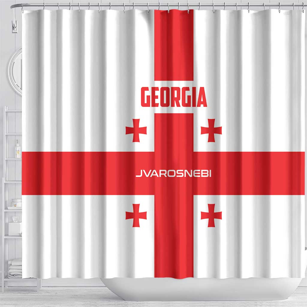 Georgia 2024 Football Shower Curtain Come On Sakartvelo