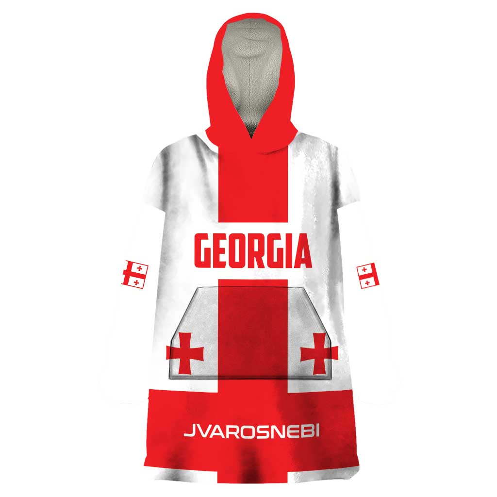 Custom Georgia 2024 Football Wearable Blanket Hoodie Come On Sakartvelo - Wonder Print Shop