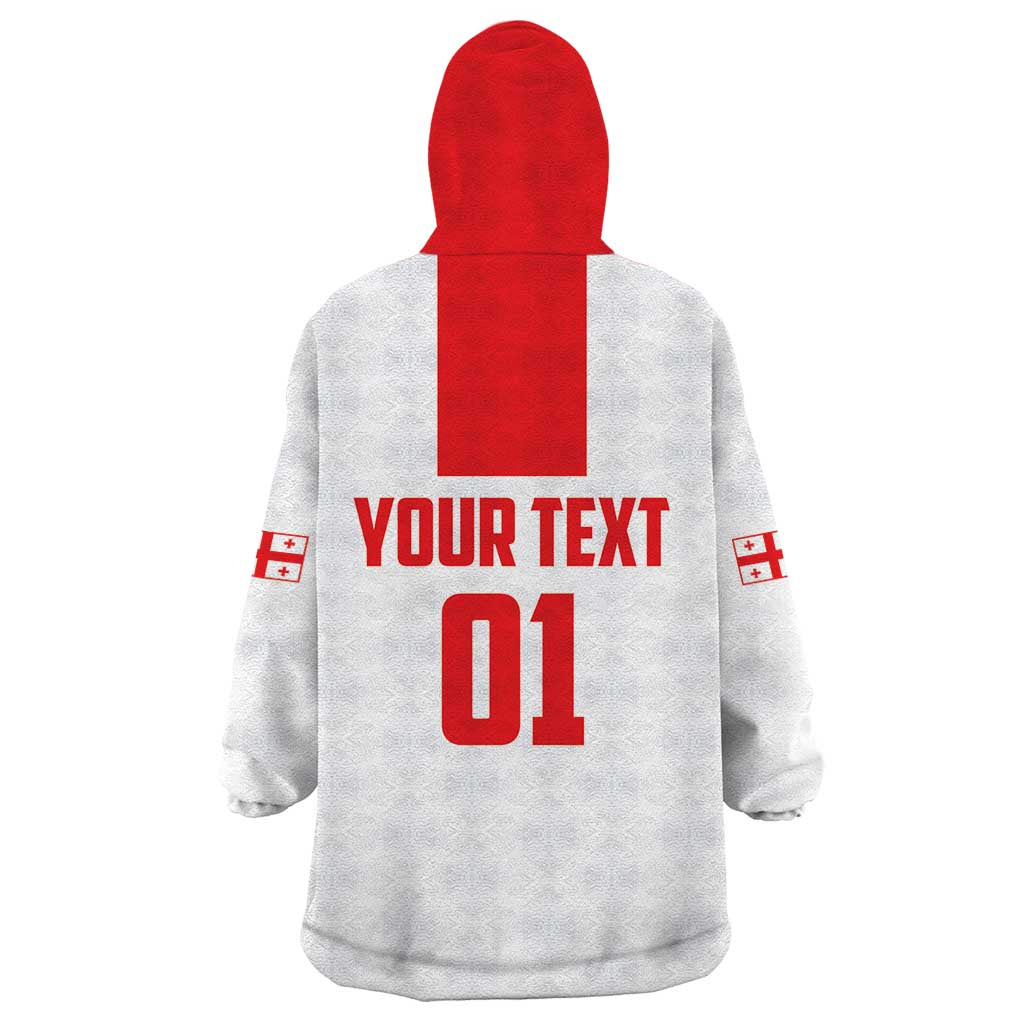 Custom Georgia 2024 Football Wearable Blanket Hoodie Come On Sakartvelo - Wonder Print Shop