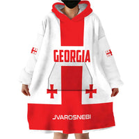 Custom Georgia 2024 Football Wearable Blanket Hoodie Come On Sakartvelo - Wonder Print Shop