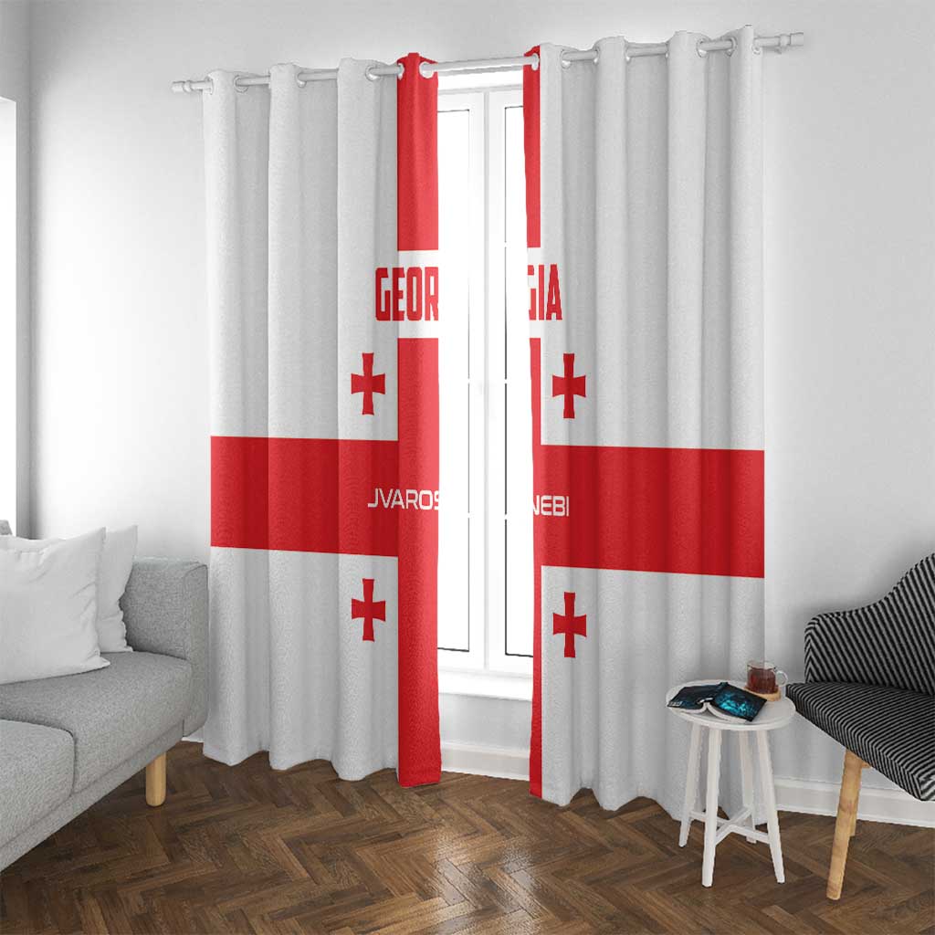 Georgia 2024 Football Window Curtain Come On Sakartvelo - Wonder Print Shop