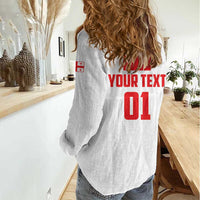 Custom Georgia 2024 Football Women Casual Shirt Come On Sakartvelo - Wonder Print Shop